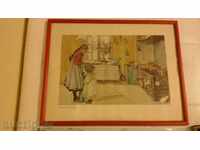 Carl Larsson lithography picture watercolor painting