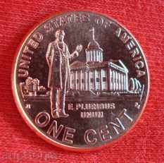 USA: 1 Cent 2009 - "Man and Building" / no letter /