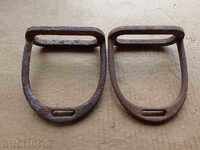 Old iron stirrups, spurs, reins, saddle, cavalry