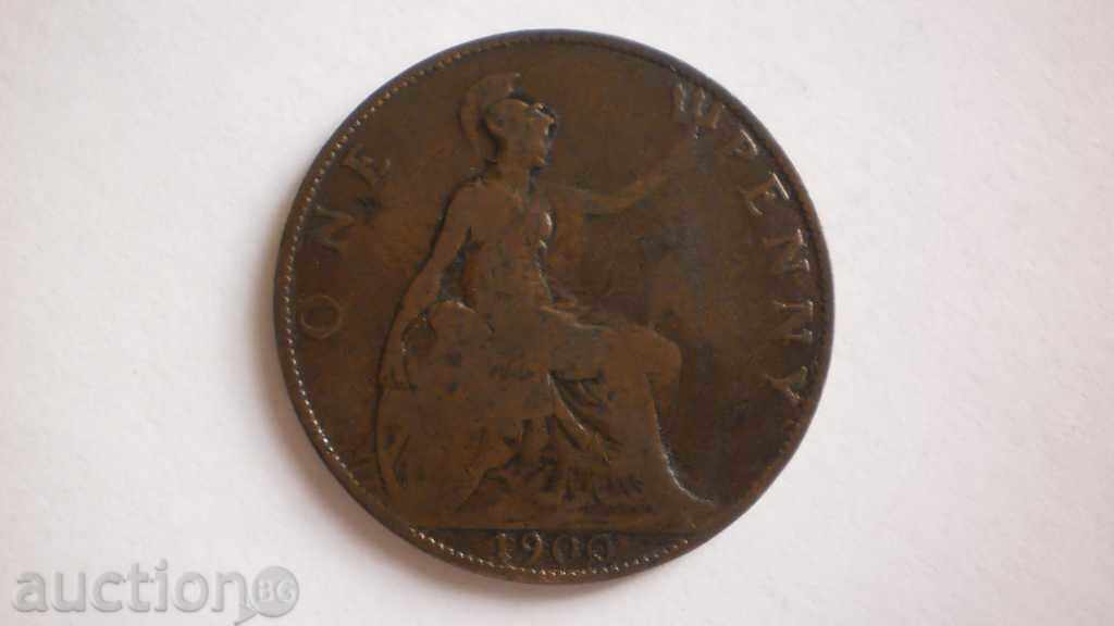 англия  1  Пени 1900  Рядка Монета