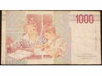 Banknote Italy 1000 Lireti 1990 VF