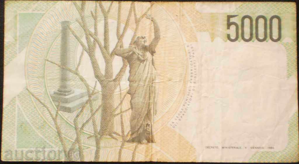 Bancnota Italia 5000 de lire italiene 1985 VF cu preț € 2.56 | 5.01 BGN Bancnota Italia 5000 de lire italiene 1985 VF cu preț € 2.56 | 5.01 BGN