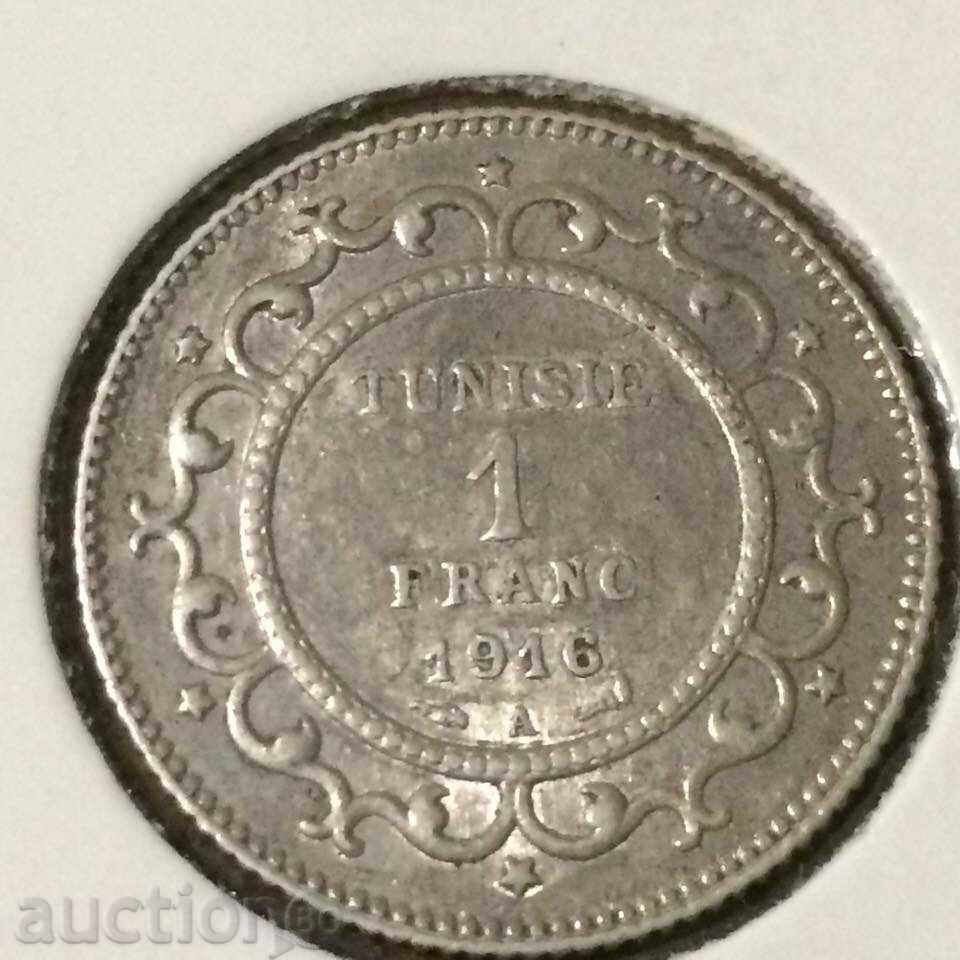 Τυνησία 1 φράγκο 1916. Ένα