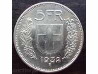 5 francs 1932, Switzerland