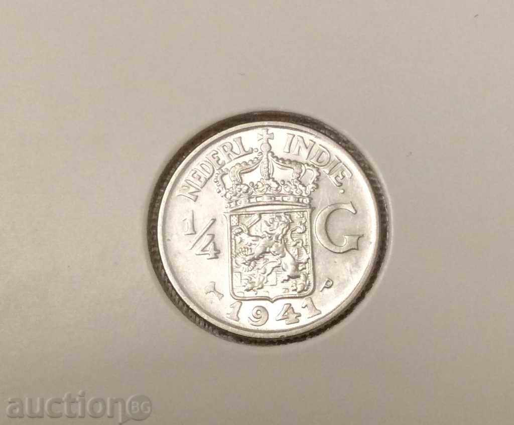 Dutch East Indies 1/4 Gulden 1941 P