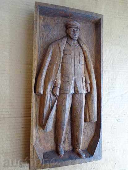 Lenin from walnut, wood carving, wooden, panel, figure, picture - 5