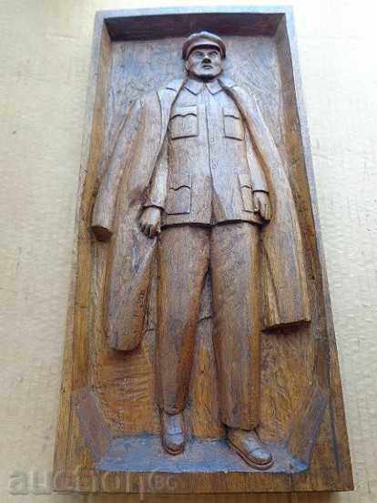 Lenin from walnut, wood carving, wooden, panel, figure, picture - 6