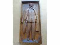 Lenin from walnut, wood carving, wooden, panel, figure, picture