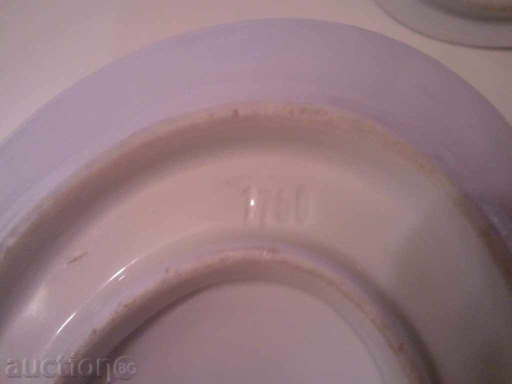 antique porcelain saucer complete set h & c chodau - 6 antique porcelain saucer complete set h & c chodau - 6