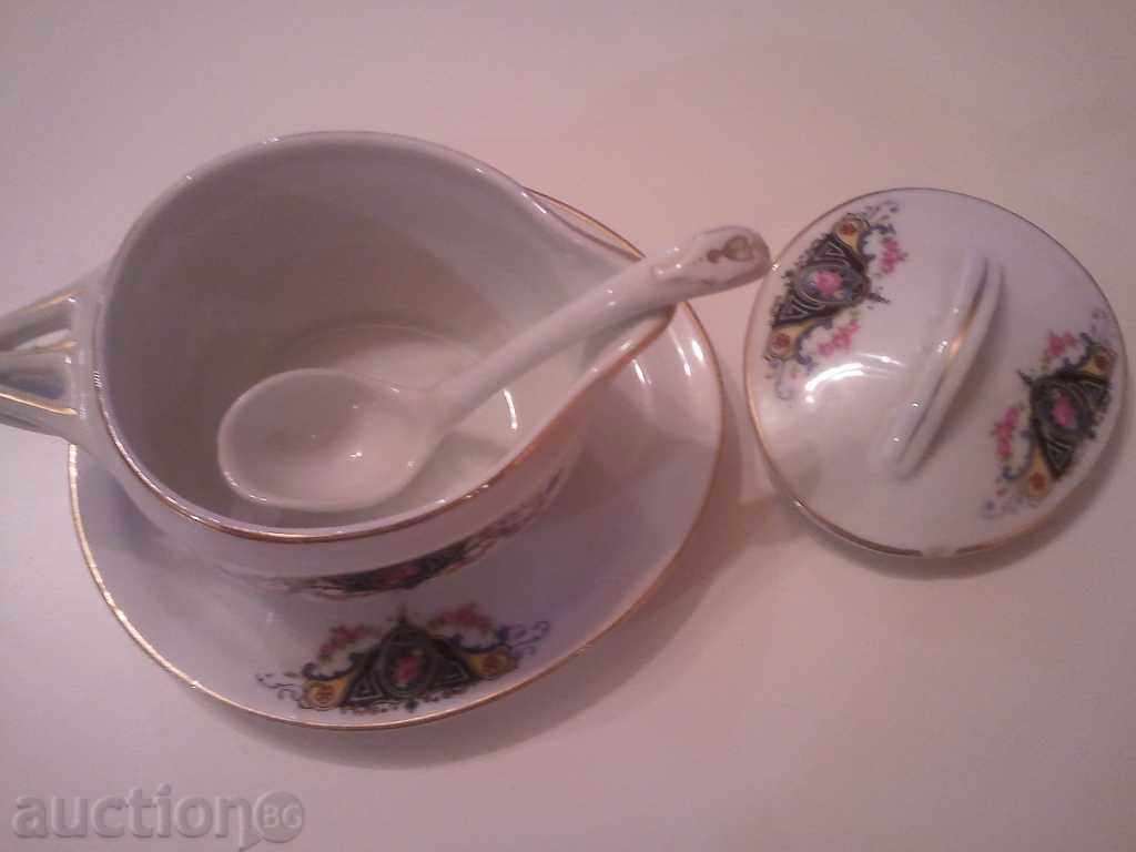 antique porcelain saucer complete set h & c chodau