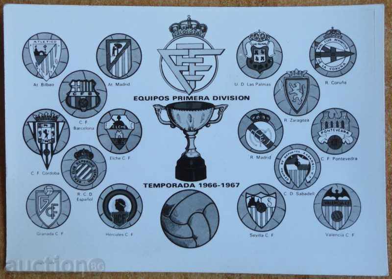Card - Spanish Football League 1966/67