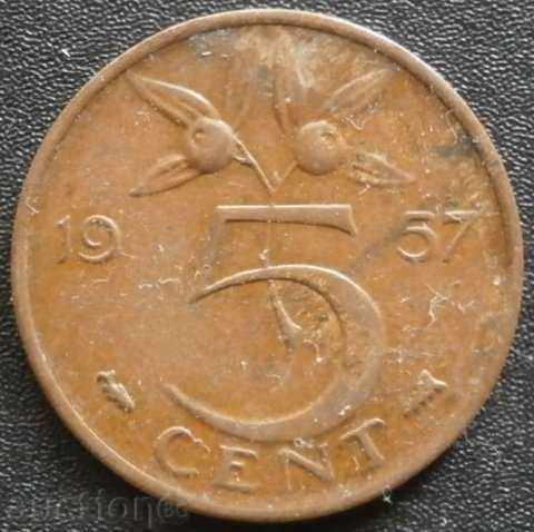 Холандия 5 цента 1957г.