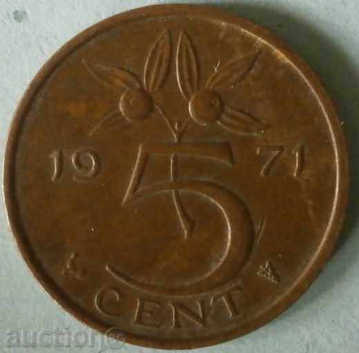 Țările de Jos 5 cenți 1971.