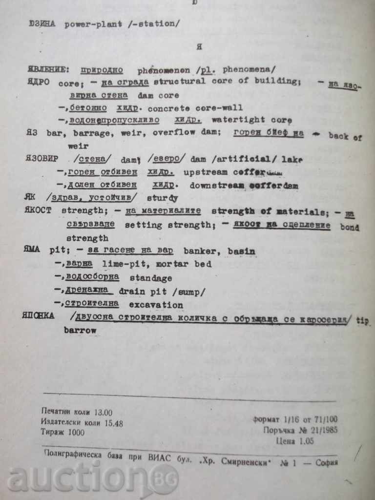 Delivery of Bulgarian-English Dictionary for Students in Architecture .. 1985 Delivery of Bulgarian-English Dictionary for Students in Architecture .. 1985