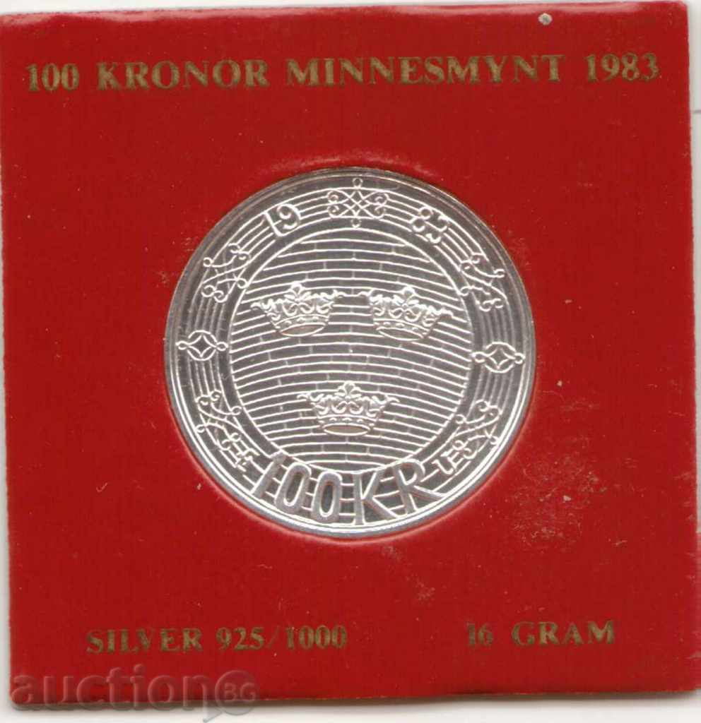 Suedia Kronor-100-U-1983 KM # 861-Helgeandholmen Parlamentului