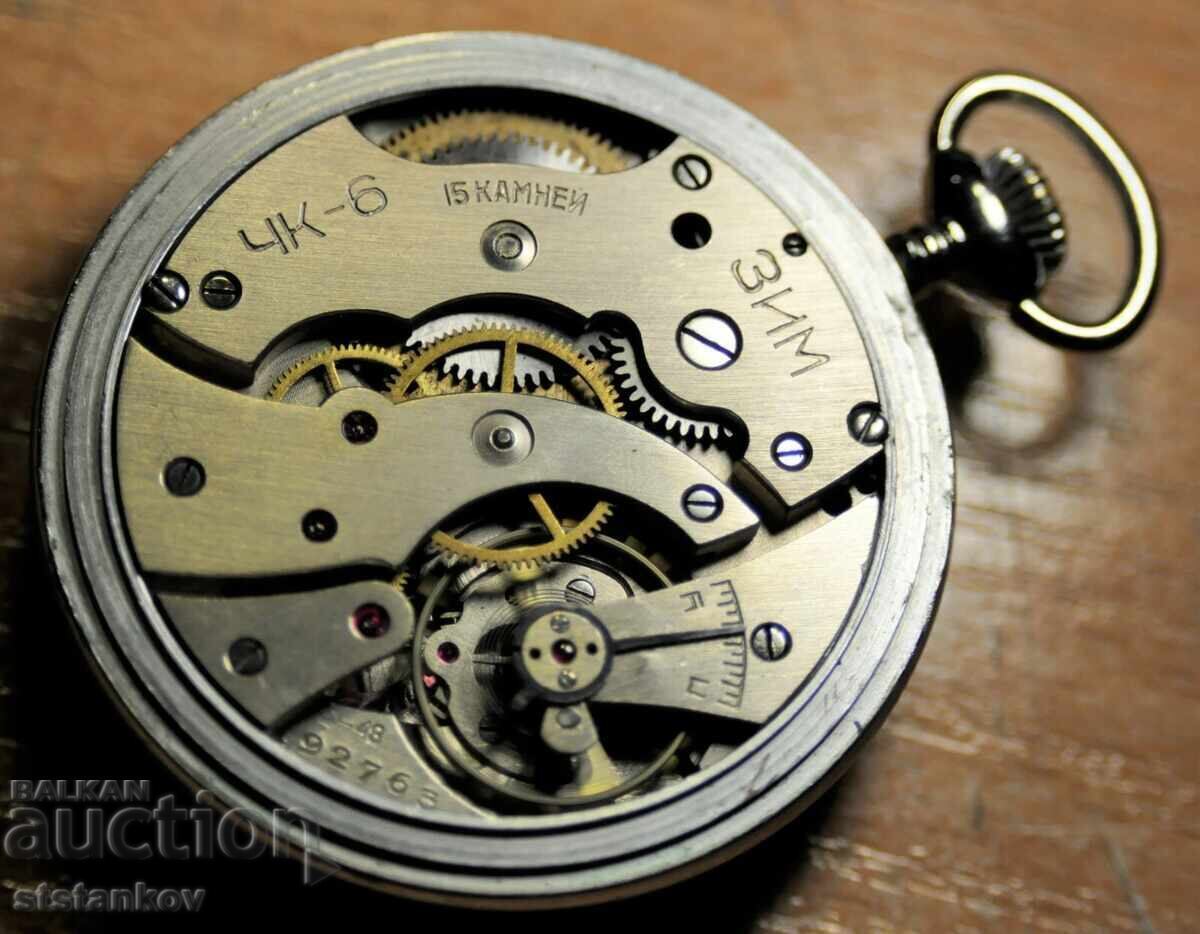 "ZIM" ~15J cal.Chk-6 de LiP 39.3 Ceas de buzunar rusesc - 5