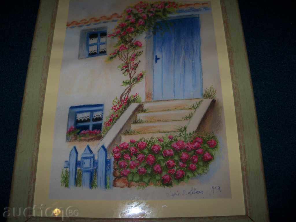 «Η πόρτα του σπιτιού», παστέλ, Γάλλος ζωγράφος με τιμή 55.00 BGN | € 28.12