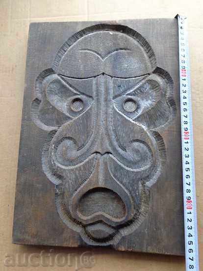 Old wooden panel, wood mask, carving with price 36.00 BGN | € 18.41