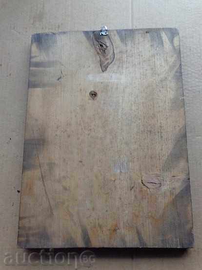 Old wooden panel, wood mask, carving - 5