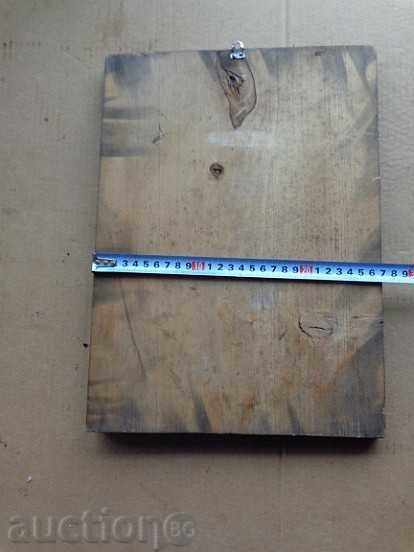 Old wooden panel, wood mask, carving - 7