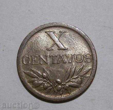 Πορτογαλία 10 tsentavos 1954 όμορφη νομίσματος