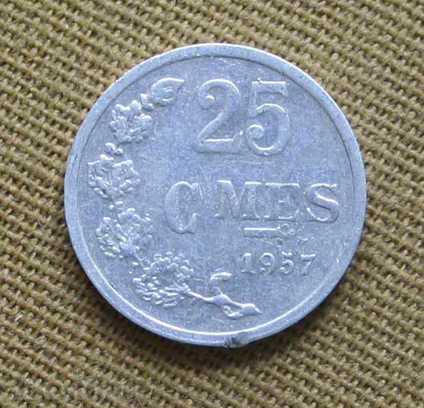 25 centimes 1957 Luxembourg