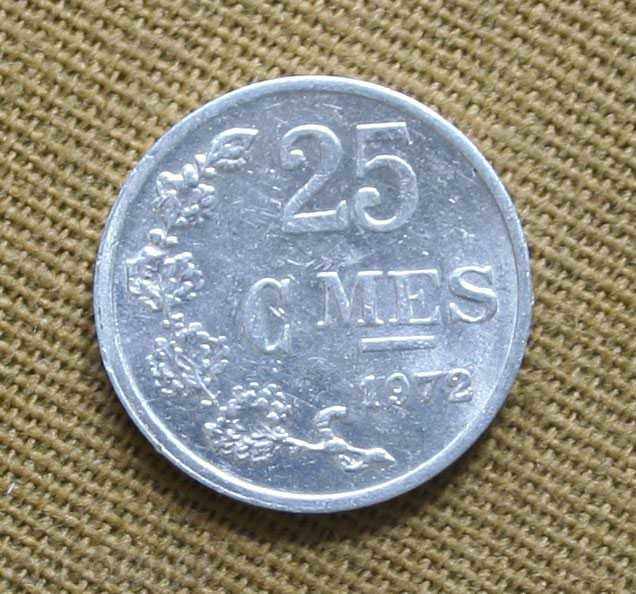 25 centimes Λουξεμβούργο 1972 AUNC
