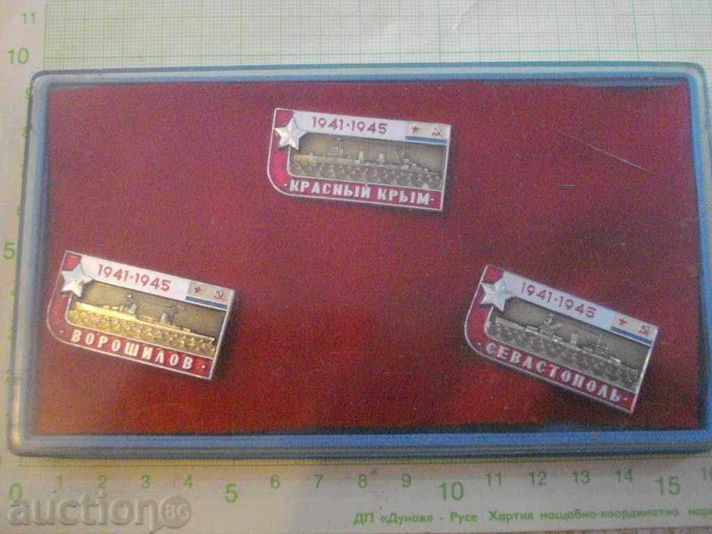 Auction Lot of 3 pcs. badges of Soviet ships Auction Lot of 3 pcs. badges of Soviet ships