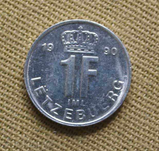 1 франк   Люксембург 1990