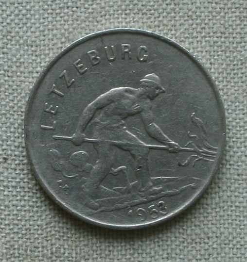 1 franc 1953 Luxemburg cu preț € 0.77 | 1.51 BGN