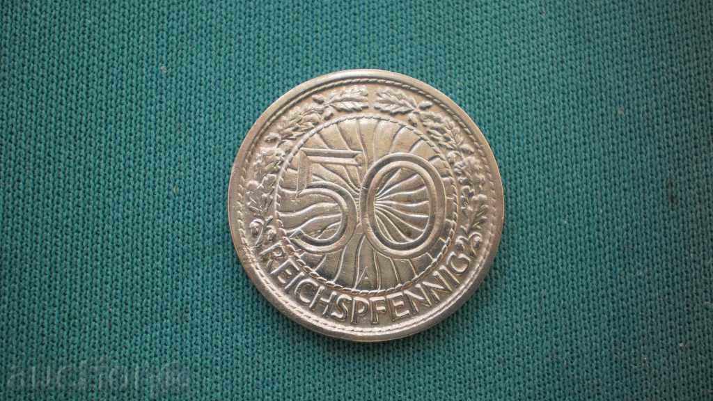 Moneda 50 Pfenniga 1928 Berlin GERMANIA - RARE