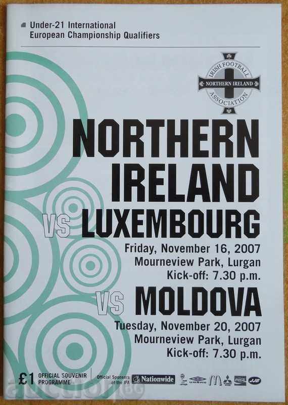 Football program Northern Ireland-Luxembourg/Moldova (juniors), 2007 Football program Northern Ireland-Luxembourg/Moldova (juniors), 2007