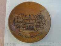 Plate wooden pyrographic souvenir