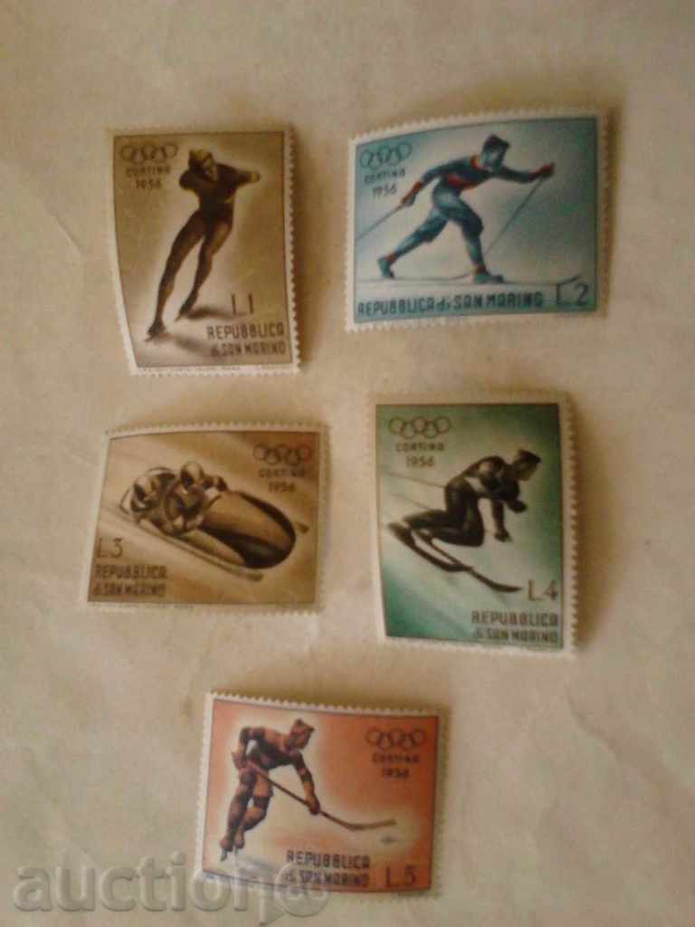 Γραμματόσημα Σαν Μαρίνο Ολυμπιακών Αγώνων Cortina 1956