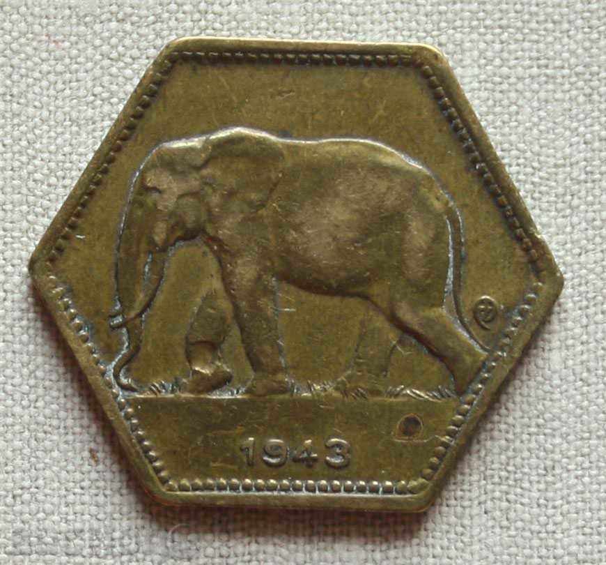 2 франка Белгийско Конго 1943 с цена € 20.45 | 40.00 лв. 2 франка Белгийско Конго 1943 с цена € 20.45 | 40.00 лв.