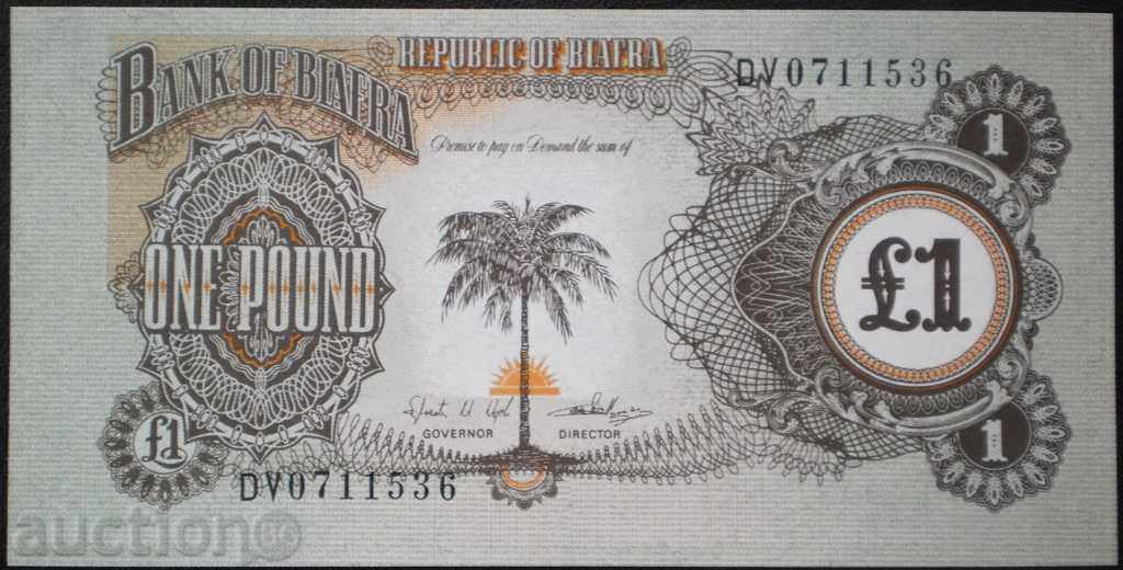 Banknota Biafra 1 Pound 1968 UNC Bancnota rare