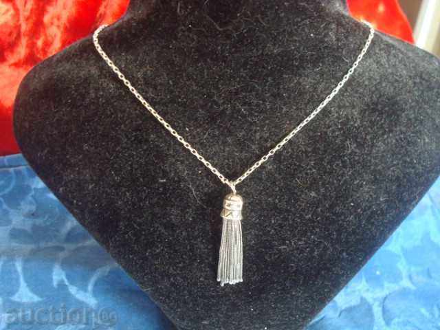 Silver necklace - 46 cm long chain + pendant.