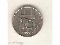 +Холандия  10  цента    1990 г.