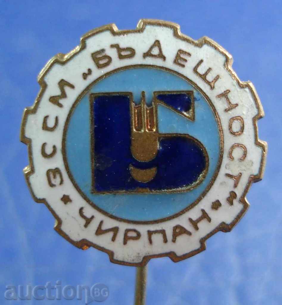 2487. ZSSM Badeshtnost Chirpan πινακίδα με το '60 σμάλτο