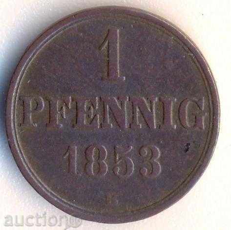 Germania 1 Pfennig 1853 Hanovra, George V
