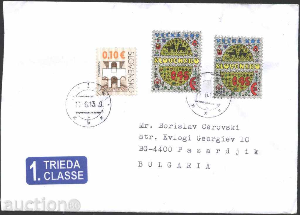 Пътувал плик с марки  от Словакия