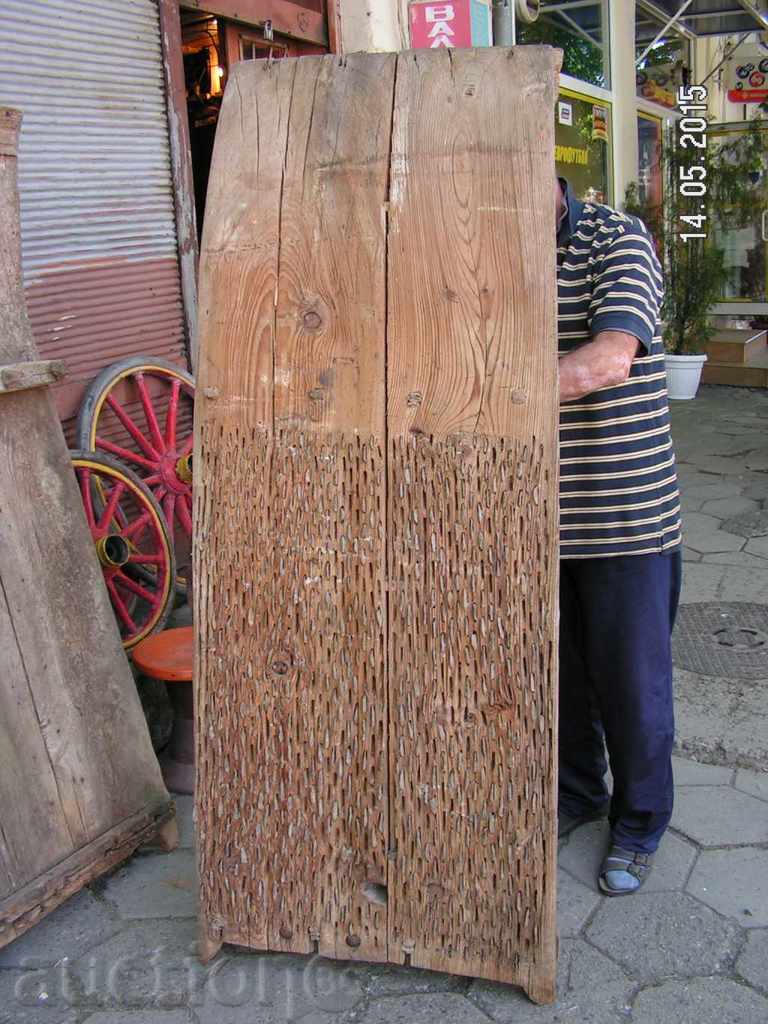 ΑΥΘΕΝΤΙΚΟ 5205. παλιό ξύλινο Dikanya αλώνισμα ΑΠΟΛΥΤΩΣ