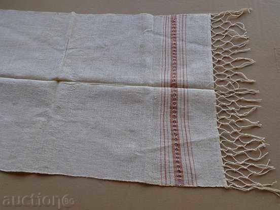 Old fringed cloth with lace, knitting, fringe with embroidery - 6