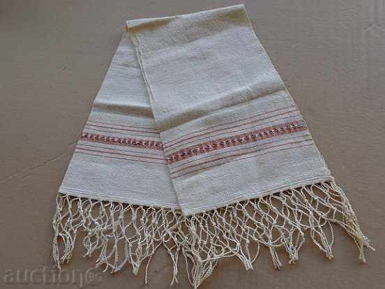 Old fringed cloth with lace, knitting, fringe with embroidery - 7