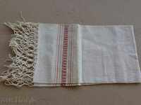 Old fringed cloth with lace, knitting, fringe with embroidery