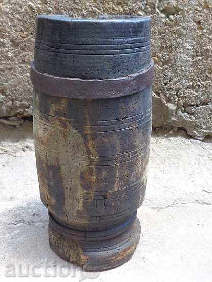 Old wood chiller, mortar, wooden, kettle, cork