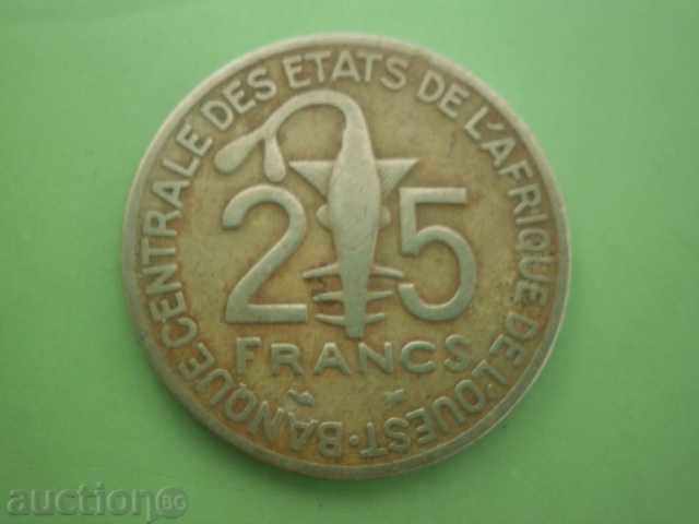 West African States / Benin / - 25 francs, 1997 - 13 W with price 3.50 BGN | € 1.79 West African States / Benin / - 25 francs, 1997 - 13 W with price 3.50 BGN | € 1.79