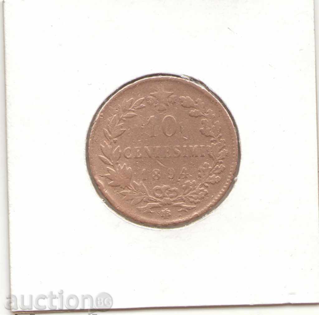 ++Italy-10 Centesimi-1894 Bl-KM# 27-Umberto I ++Italy-10 Centesimi-1894 Bl-KM# 27-Umberto I