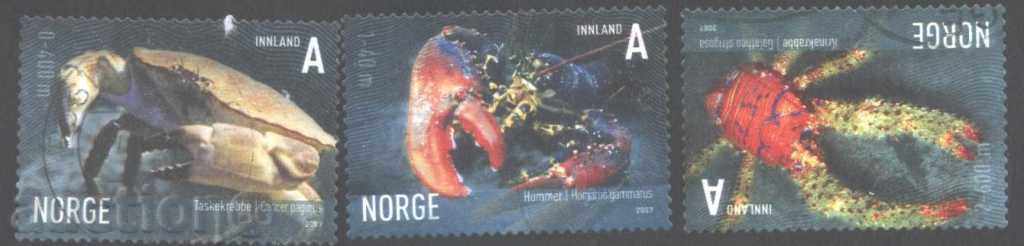 Stamped stamps Marine fauna 2007 from Norway