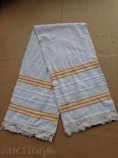 Old woolen cloth with lace, knitting, embroidery with embroidery